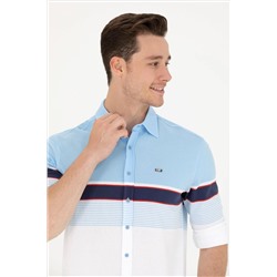 Erkek Mavi Uzun Kollu Gömlek