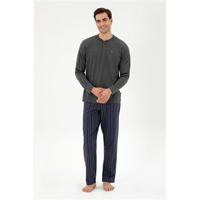 Erkek Antrasit Melanj Pijama Takımı