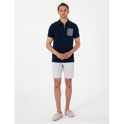 Lacivert Slim Fit Polo Yaka Tişört
