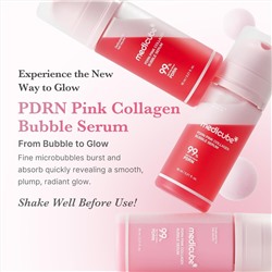 medicube PDRN Pink Collagen Bubble Serum | Bubble-to-Glow Firming Serum with 99% Purity PDRN & Low-Molecular Collagen | Lightweight, Fast-Absorbing Bubble Texture for Radiant, Plump Skin | 3.21 fl.oz