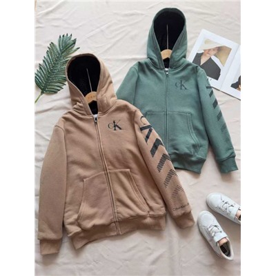 Детская теплая толстовка с изнанкой из искусственного меха, экспорт КЕЛЬВИН КЛАЙ*Н