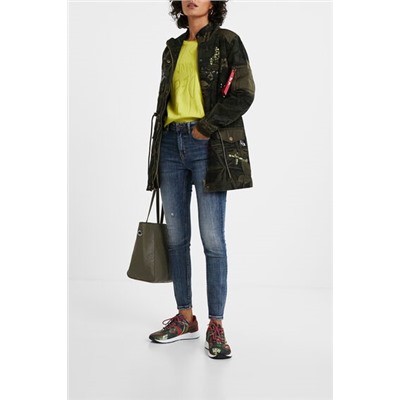 Parka militar estampado floral
