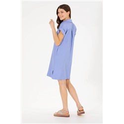 Kadın Mavi Dokuma Elbise