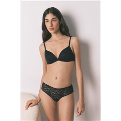 Braga ancha brasileña encaje negra