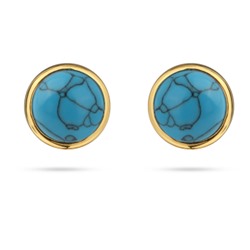 Пусеты Самоцветы (бирюза; покрытие золото), Есть комплект