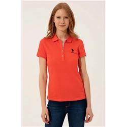 Kadın Kırmızı Basic Polo Yaka Tişört