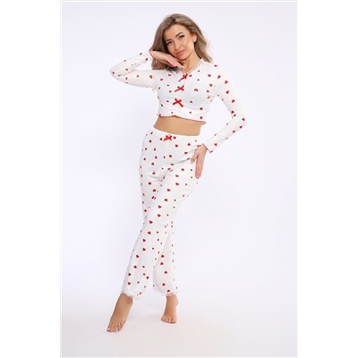 пижама женская с брюками с длинным рукавом 5735