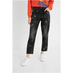 Pantalón vaquero boyfriend Mickey Mouse