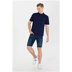 Erkek Lacivert Hakim Yaka Tişört