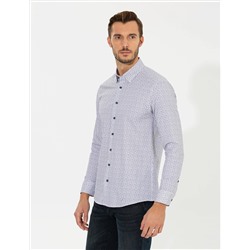 Mor Slim Fit Uzun Kollu Gömlek