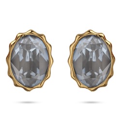 Пусеты Сияние (кристаллы SW дымчато-серые; покрытие золото), Есть комплект