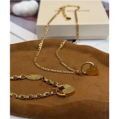 Комплект Pau*l Valentin*e из подвески и браслет покрытый настоящим золотом  Экспорт в Германию