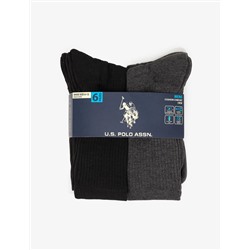 MENS 6PK ASSORTED SOLID RIB CREW SOCKS