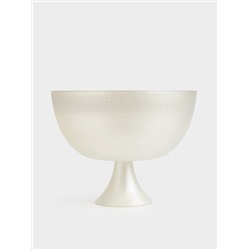 Ваза для фруктов, 24х18 см, на ножке, стекло, молочная/шампань, Marbella