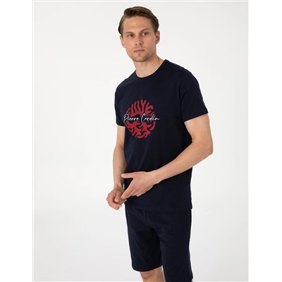 Lacivert Kısakol Şortlu Pijama Takımı
