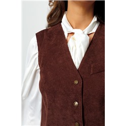 Костюм брючный вельветовый с жилеткой 399BRN
