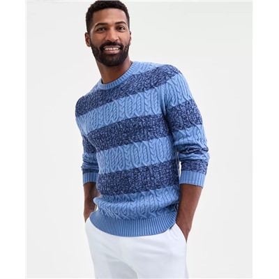 Club Room Men's Marled Cable-Knit Crewneck Sweater, Macy's Exclusive