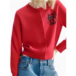 Женский кардиган с вышивкой из тонкой шерсти КАР*Л 😎