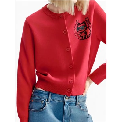 Женский кардиган с вышивкой из тонкой шерсти КАР*Л 😎