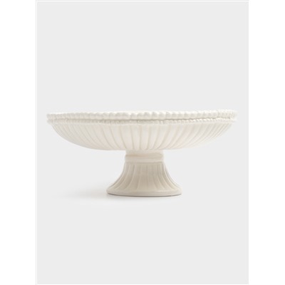 Блюдо на ножке, 17х9 см, керамика D, белое, Tulip