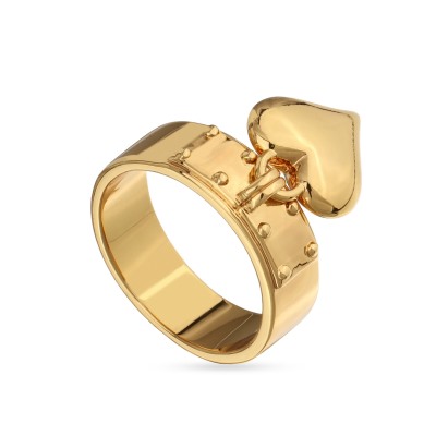 Кольцо Сердцебиение (1, 2см; покрытие золото), Есть комплект