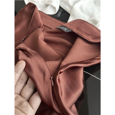 Женская атласная юбка миди с кружевом ЗАР*А