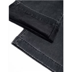 Джинсы-трубы из эластичного денима на флисе