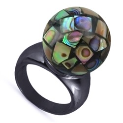 Кольцо (гелиотис 16мм; покрытие черный родий), Есть комплект