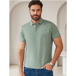 Футболка-поло из фактурного трикотажа