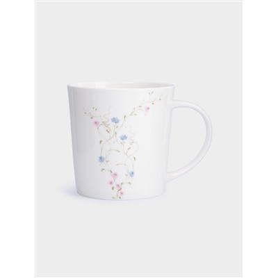 Кружка, 450 мл, 2 шт, фарфор F, белая, Цветы, Gentle garden