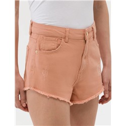 Kahverengi Rahat Kesim Jean Bermuda Şort