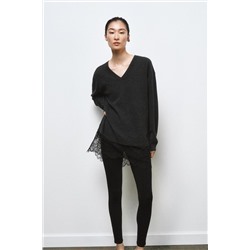 LONG KNIT JUMPER WITH LACE DETAIL