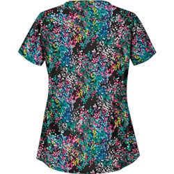 UA Pop Dots Black Asymmetrical Scrub Top
