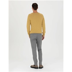 Gri Ekstra Slim Fit Çizgili Kumaş Pantolon