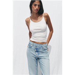 JEANS Z1975 STRAIGHT FULL LENGTH TIRO ALTO CINTURA CRUZADA