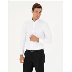 Beyaz Oxford Slim Fit Uzun Kollu Gömlek