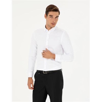 Beyaz Oxford Slim Fit Uzun Kollu Gömlek