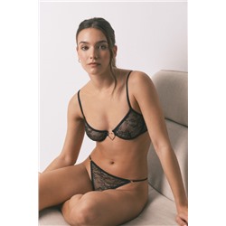 Sujetador sin relleno encaje negro PRETTY