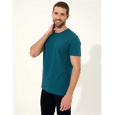 Zümrüt Slim Fit Bisiklet Yaka Tişört