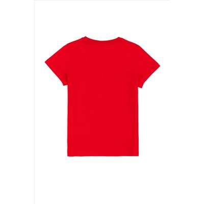 Çocuk Kırmızı Bisiklet Yaka Tişört