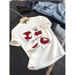 Стильная футболка с яркой вышивкой ягод и фруктов 🍒
