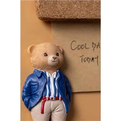 Simon Bear Magnet - Lacivert/Bej - 4x8 cm