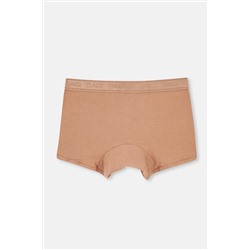 Dagi Açık Kahve-Lacivert 4210 2'Li Düz Mıcro Modal Boxer