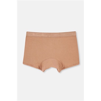 Dagi Açık Kahve-Lacivert 4210 2'Li Düz Mıcro Modal Boxer