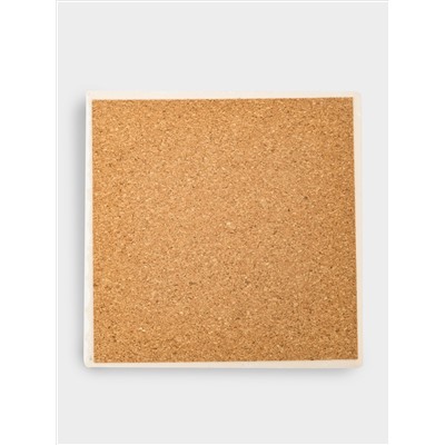 Подставка под кружку, 11х11 см, керамика/пробка, квадратная, черная, Лошадь, Horse