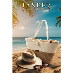 JASPER, Jüt İp Bej Çok Amaçlı Seyahat Piknik Plaj Çantası