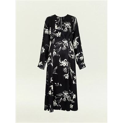 Платье приталенного кроя с цветочным принтом из 100% вискозы, PL1647/paluma