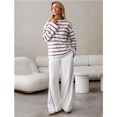 Свободные брюки  из тонкого премиального футера с эластаном