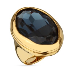 Кольцо Грация (кристаллы SW 30х22 темно-синие; покрытие золото), Есть комплект