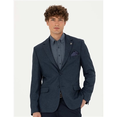 Açık Lacivert Slim Fit Ceket